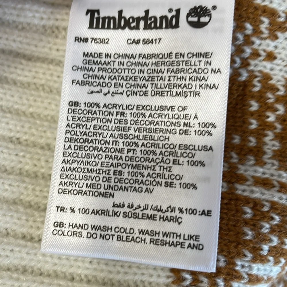 Timberlands Timberland Wheat/White Plaid Knit Scarf